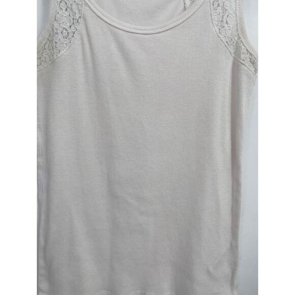 L.O.G.G Label of Graded Gods H&M White Open Knit Strap Tank Top Large - Picture 2 of 10